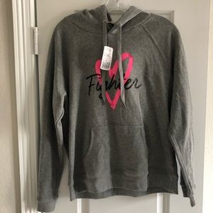 3/$30 Breast cancer hoodie gray pink